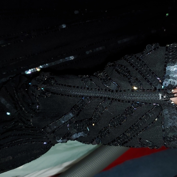 VINTAGE SILK Sequins bubble sleeve dress - Picture 15 of 15